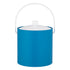 Process Blue | Round ice bucket with secure fitting lid placed on a smooth white surface.