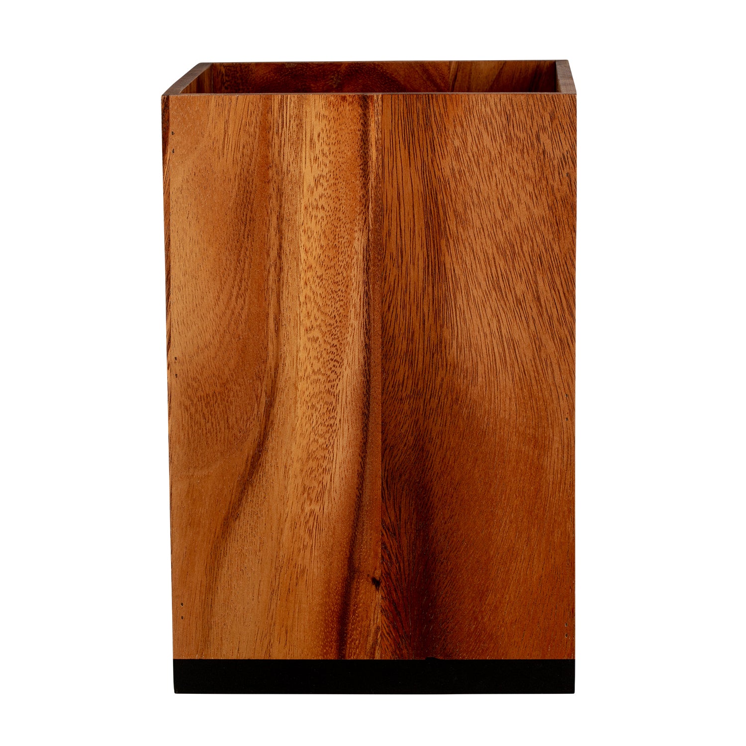 Acacia | Elegant Taniya Nayak exclusive wood bathroom wastebasket designed for modern and rustic interiors.