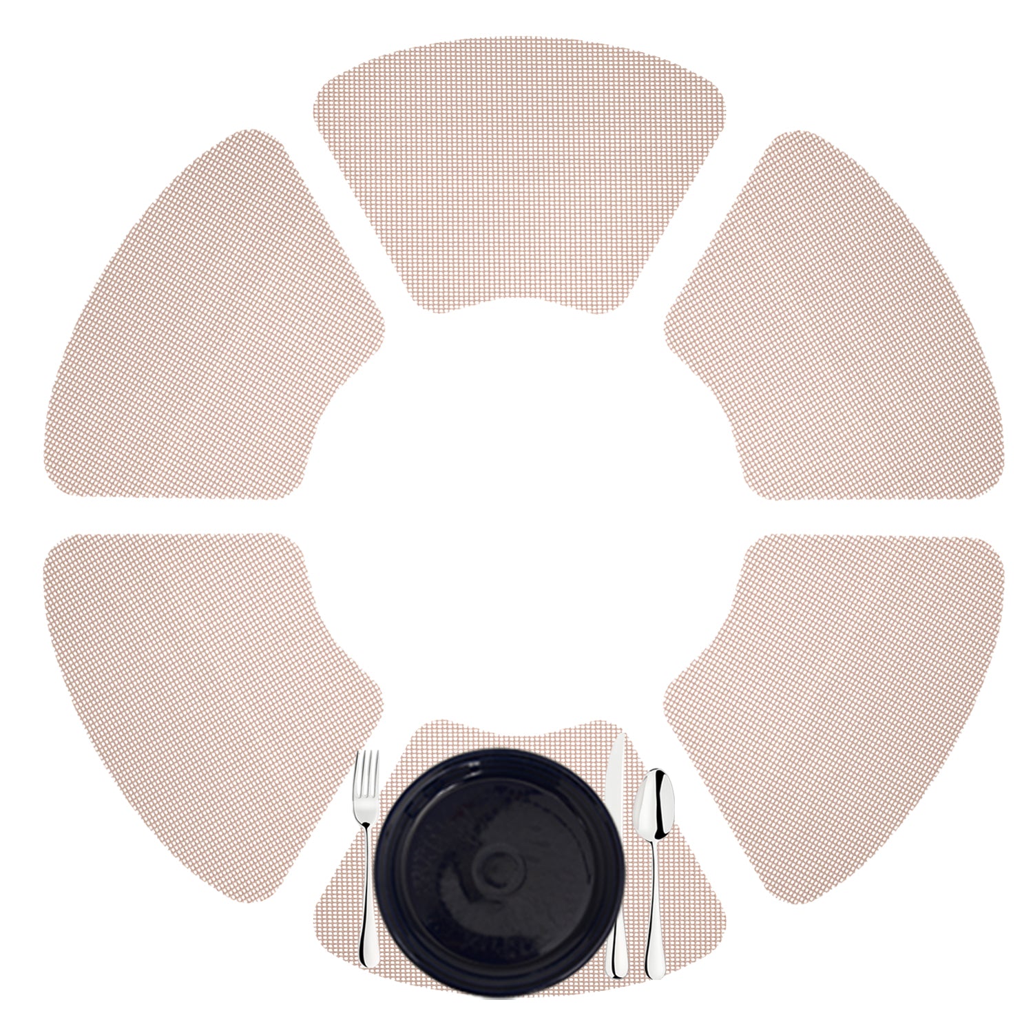 Tan | Textured placemats surface shown up close for material detail.