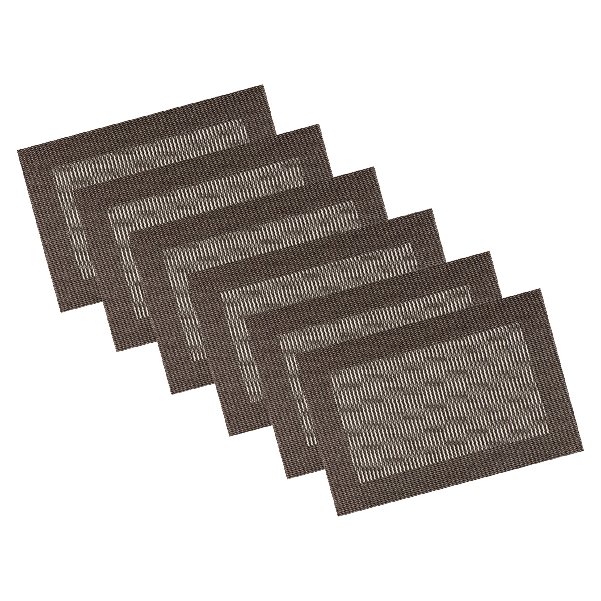 Bronze | Two-tone woven placemat set of 6 displayed neatly on a white background.