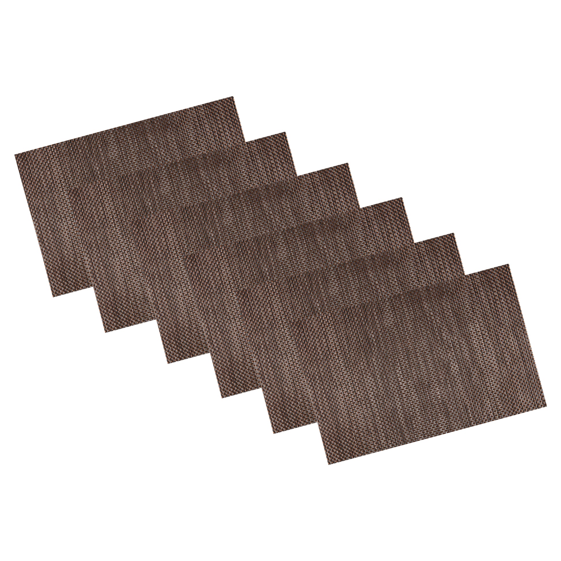 Cedar | Cedar colored set of 6 placemats on a white background.