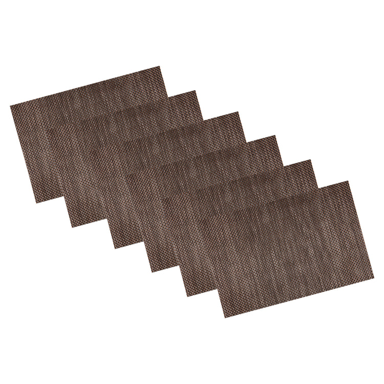 Cedar | Cedar colored set of 6 placemats on a white background.