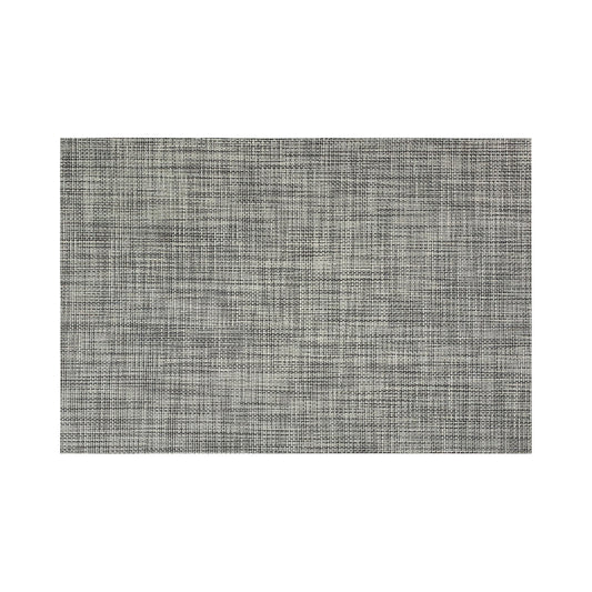 Charcoal | close-up of charcoal-colored woven placemat texture, showing durable and modern design.