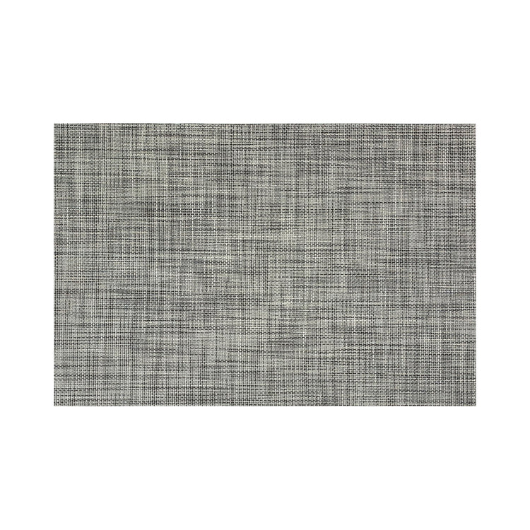Charcoal | close-up of charcoal-colored woven placemat texture, showing durable and modern design.