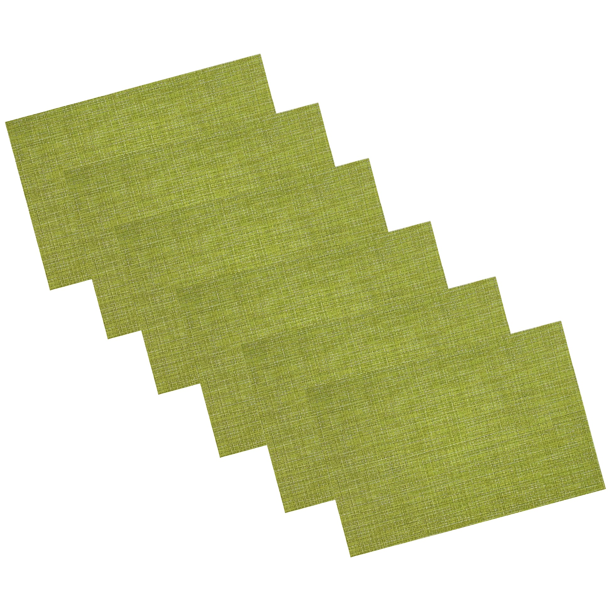 Apple | set of 6 woven jacquard placemats featuring an intricate pattern, neatly arranged on a white background.