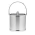 Brushed Chrome | Stainless steel ice bucket with curved bale handle and metal cover, perfect for serving ice.