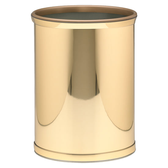 Polished Gold | metallic wastebasket on a white background