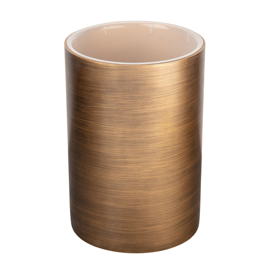 Gold | Angled view of bathroom wastebasket with liner insert.