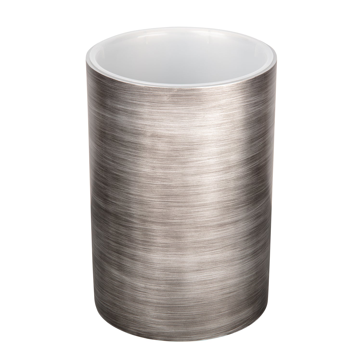 Silver | Top-down view of the Taniya Nayak bathroom wastebasket.