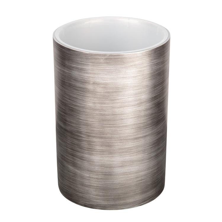 Silver | Top-down view of the Taniya Nayak bathroom wastebasket.