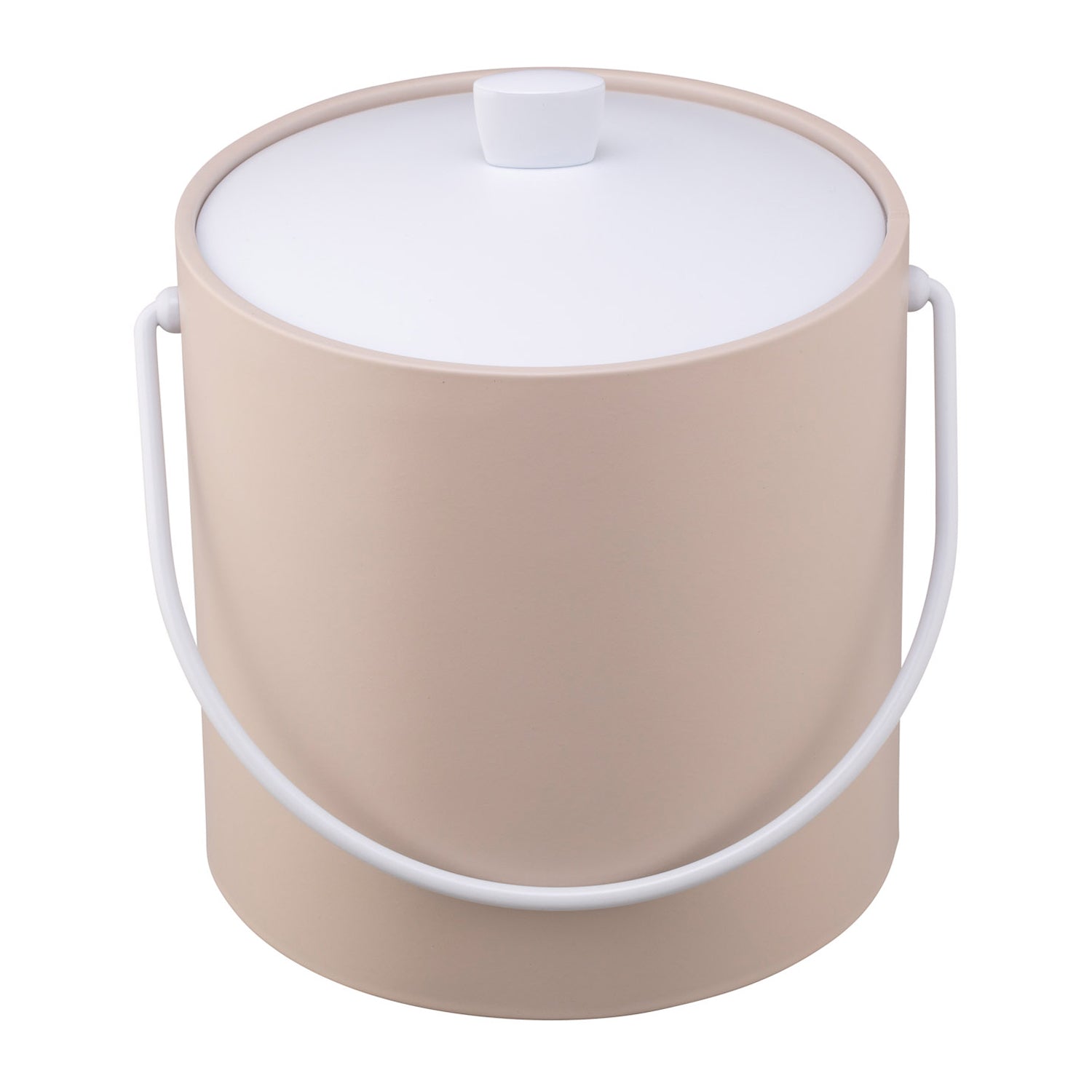 Ivory | Compact 3-quart ice bucket, viewed from above on white surface.