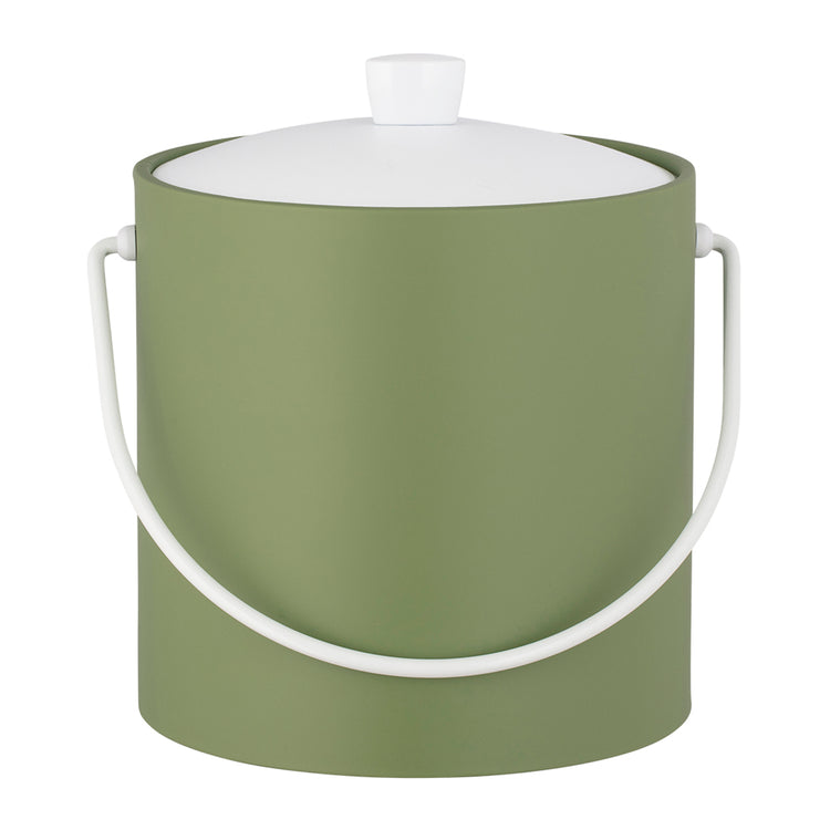 Mist Green | Modern ice bucket with rounded base, shown on white surface.